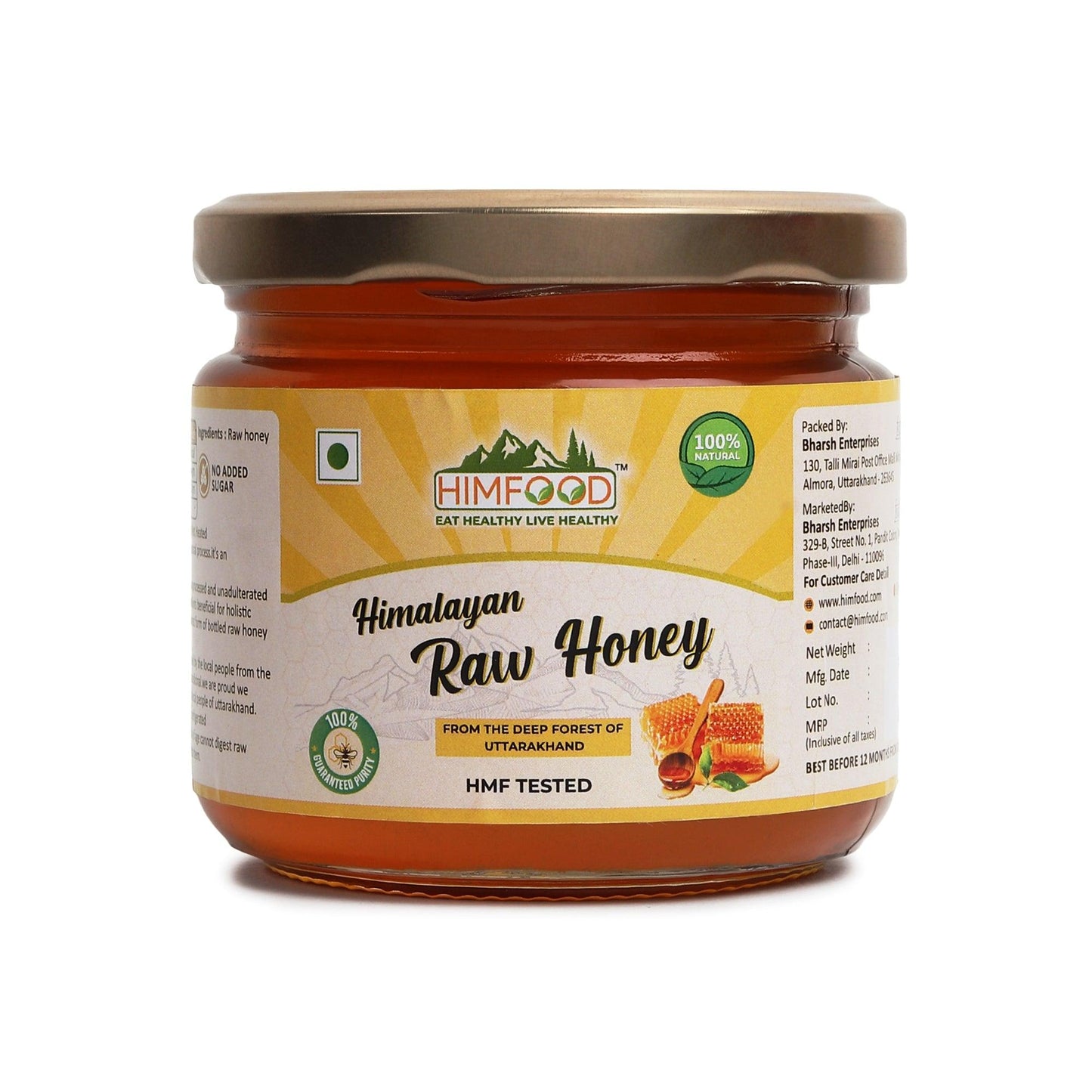 Himfood Himalaya Raw Organic Honey 400g + 400g | Raw and Unprocessed | 100% Pure Honey