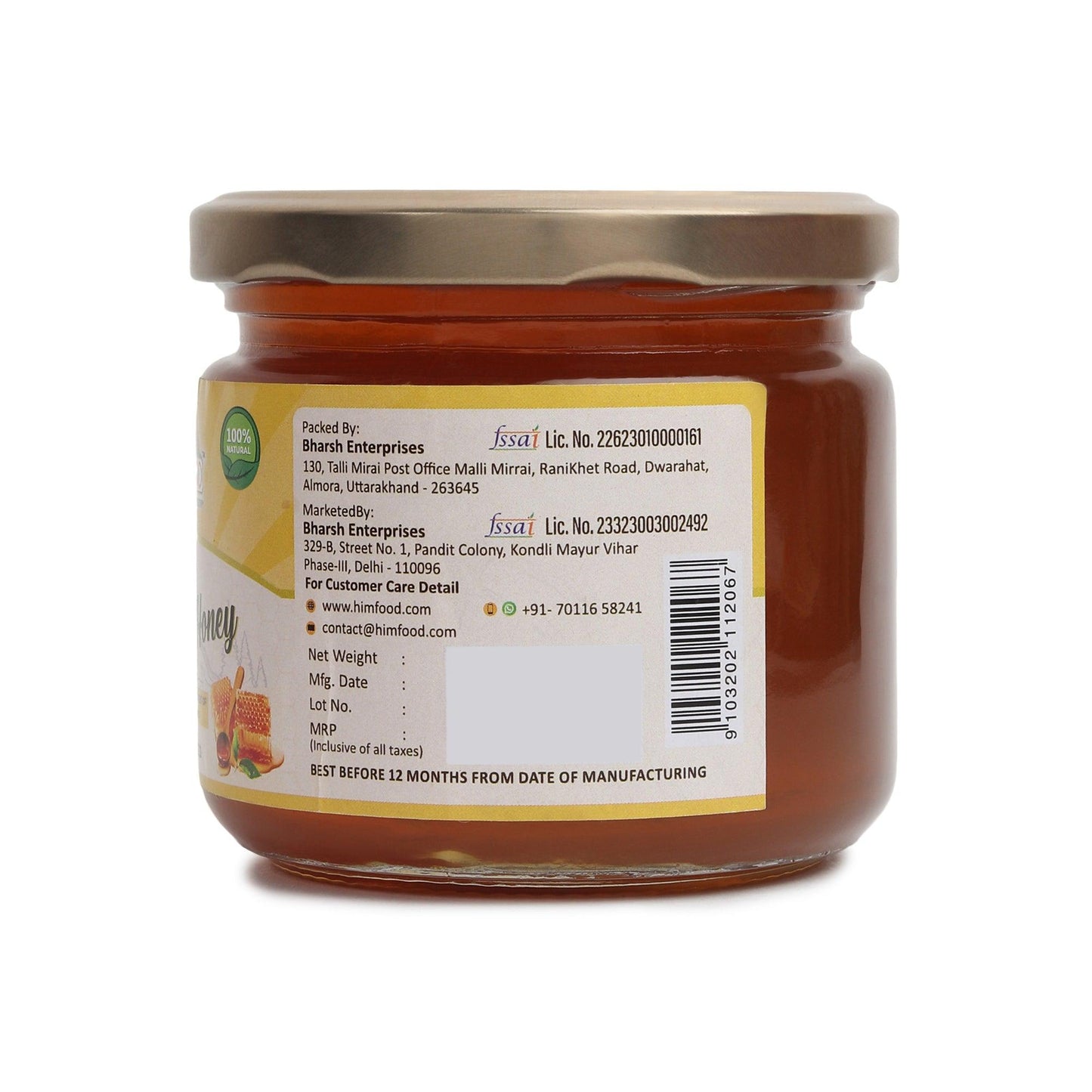 Himfood Raw Jamun Honey 400gm | Himfood Himalayan Multi floral Raw honey 400g|100% Pure honey Raw and Unprocessed Honey | 400g+400g HMF Tested