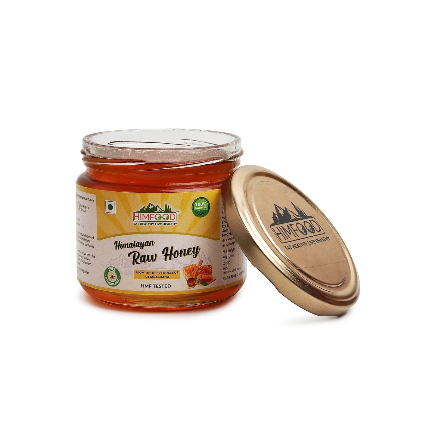 Himfood Himalaya Raw Organic Honey 400g + 400g | Raw and Unprocessed | 100% Pure Honey