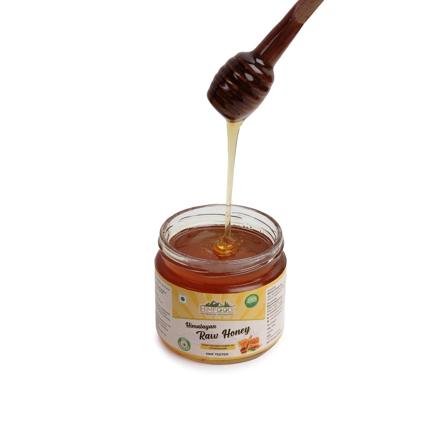 Himfood Himalaya Raw Organic Honey 400g | Raw and Unprocessed | 100% Pure Honey