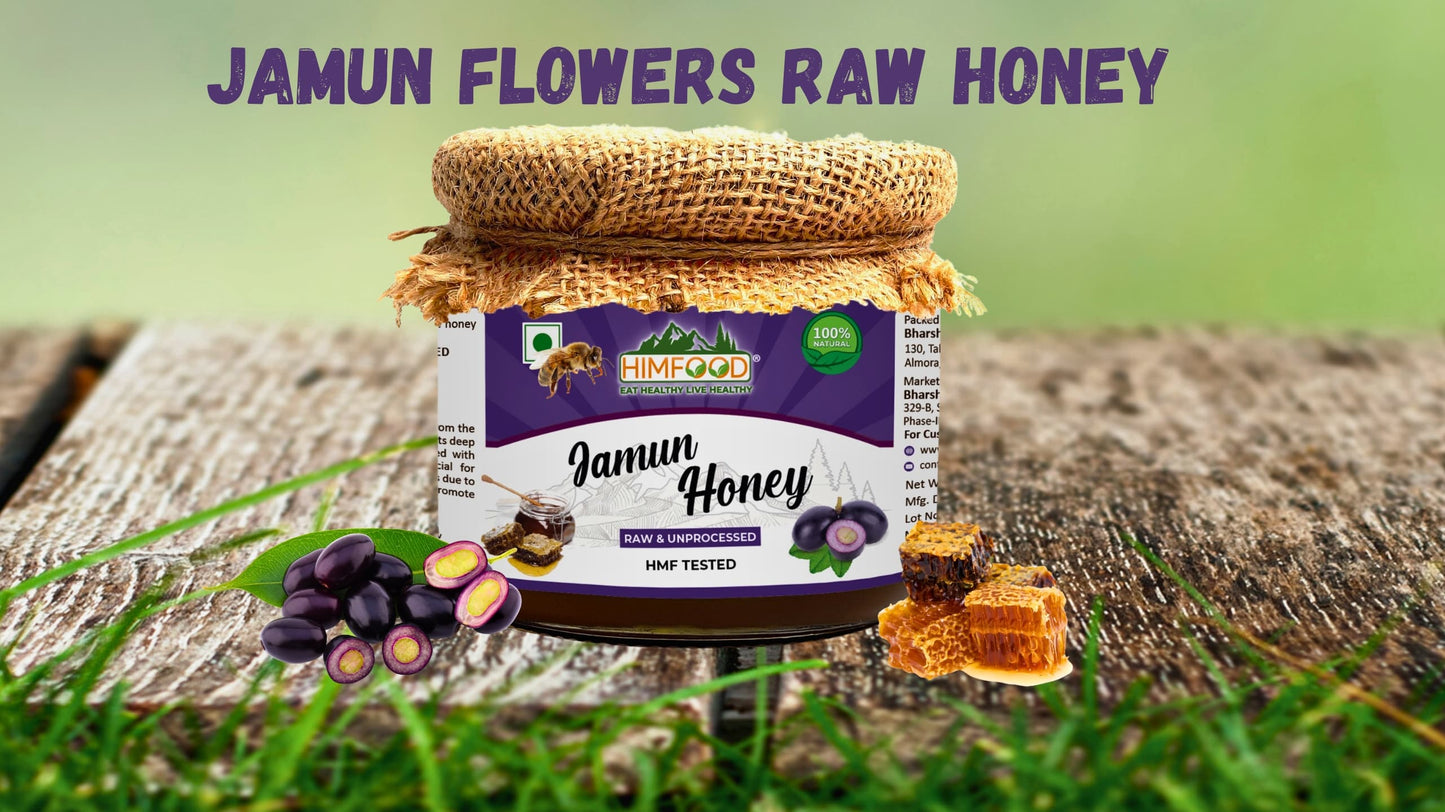 Himfood Himalayan Raw Jamun Honey 400gm | 100% Pure honey Raw and Unprocessed Honey | HMF Tested